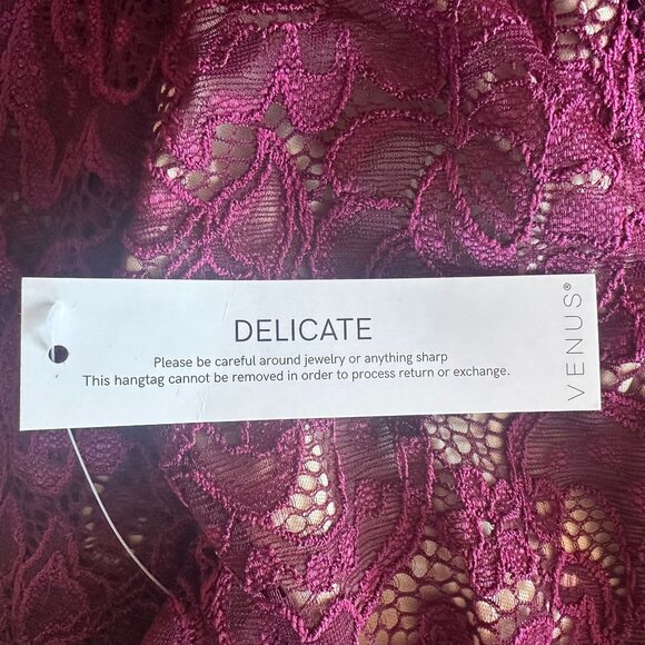 NEW Venus Womens Small Dress High Low Lace Floral Wine Formal Party - Picture 10 of 12